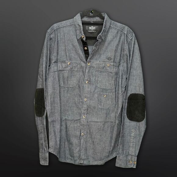 10.Deep Men's Black Long-Sleeve Button-Down Shirt - XL - Picture 3 of 4